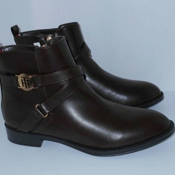 🔥Tommy Hilfiger Brown Ankle Boots New Women's size 10 - Picture 1 of 8